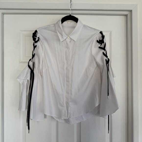 Jonathan Simkhai lace up button up top - Picture 1 of 3